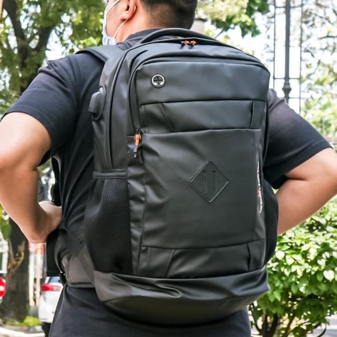 Luxurious Black |Mnm X Urban| Tas Ransel Punggung Pria Tas Backpack
