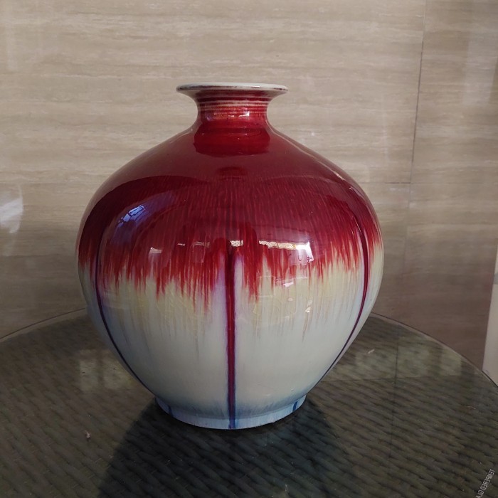 Gra Guci Keramik Model Vas/Merah Maron/Import