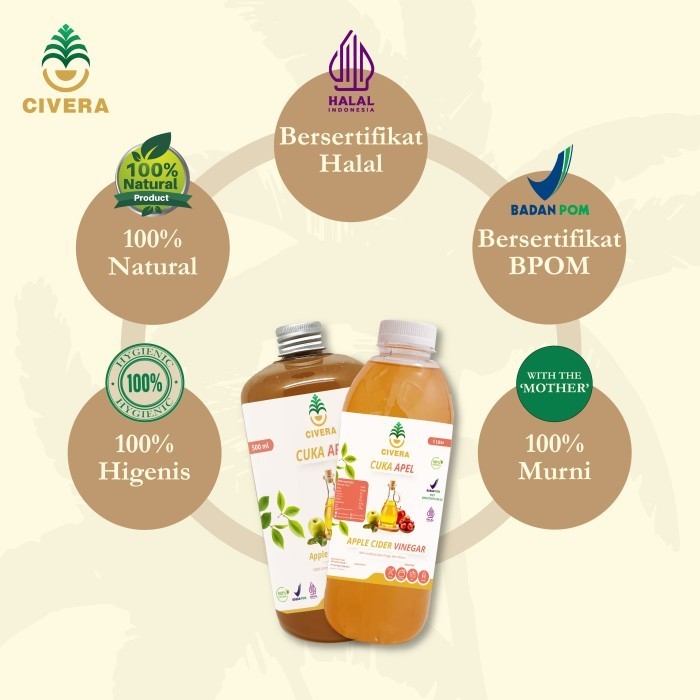 

Civera Apple Cider Vinegar / Cuka Apel Alami 1 Liter K02