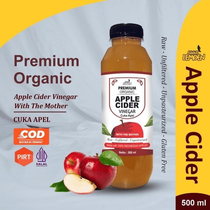 

Cuka Apel Organik 500ML Apple Cider Vinegar Premium With The Mother K02
