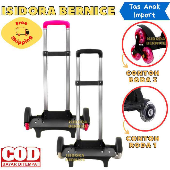 Trolley Troli Lipat Roda 3 Roda 6 Roda 2 Untuk Tas Sekolah Anak