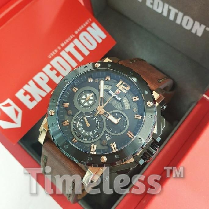 [Baru] Jam Tangan Pria Expedition E 6402 M Black Rosegold