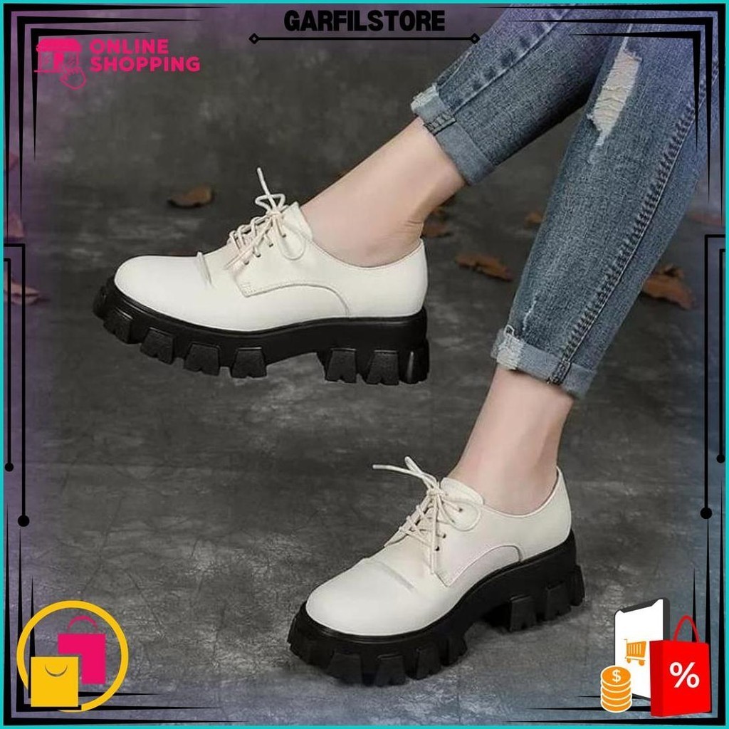 Ds Sepatu Docmart Wanita Sepatu Oxford Hak Tinggi Wanita Platform Ankle Boots Promo