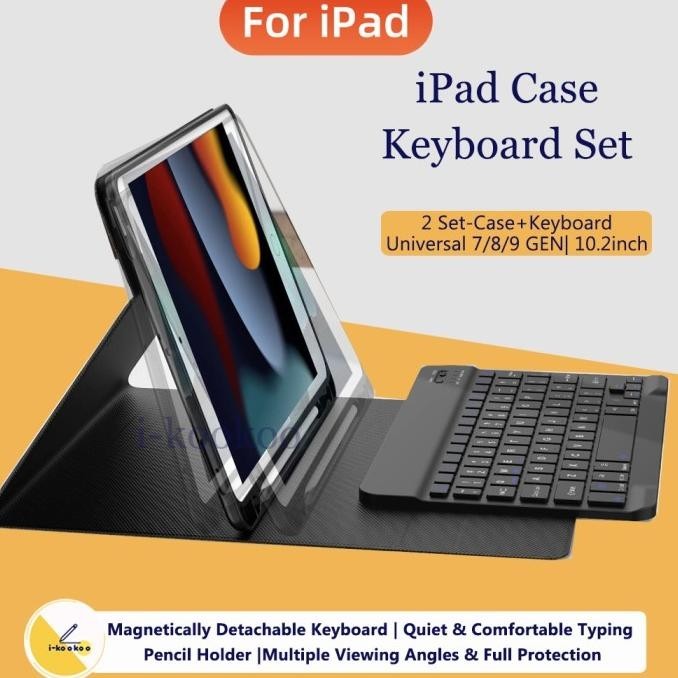 Black Ipad Keyboard Case 10.2 Inch Ipad Case 7Th/8Th/9Th Generation