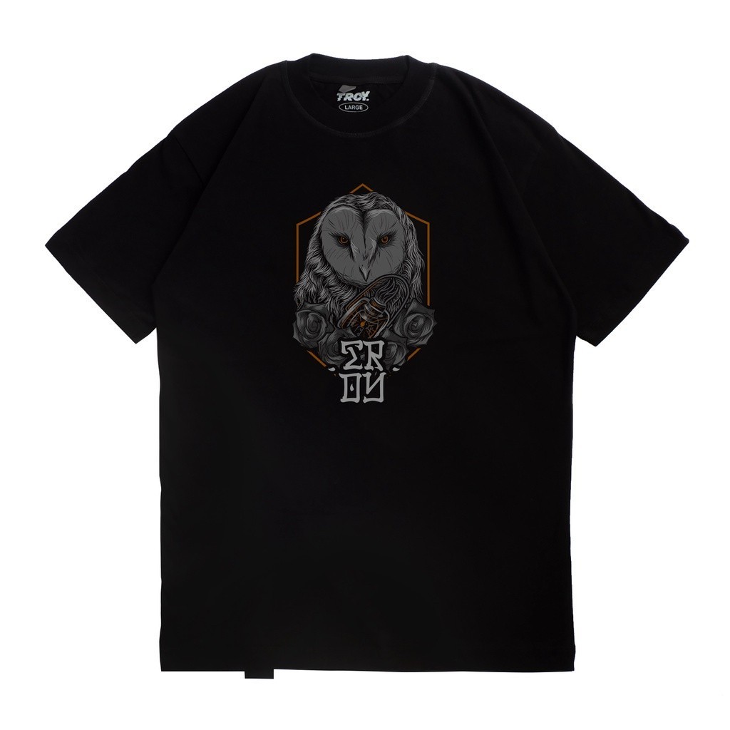 Troy Company Tshirt Black Owl Latern - Kaos Pria Hitam Lengan Pendek MTD 1981