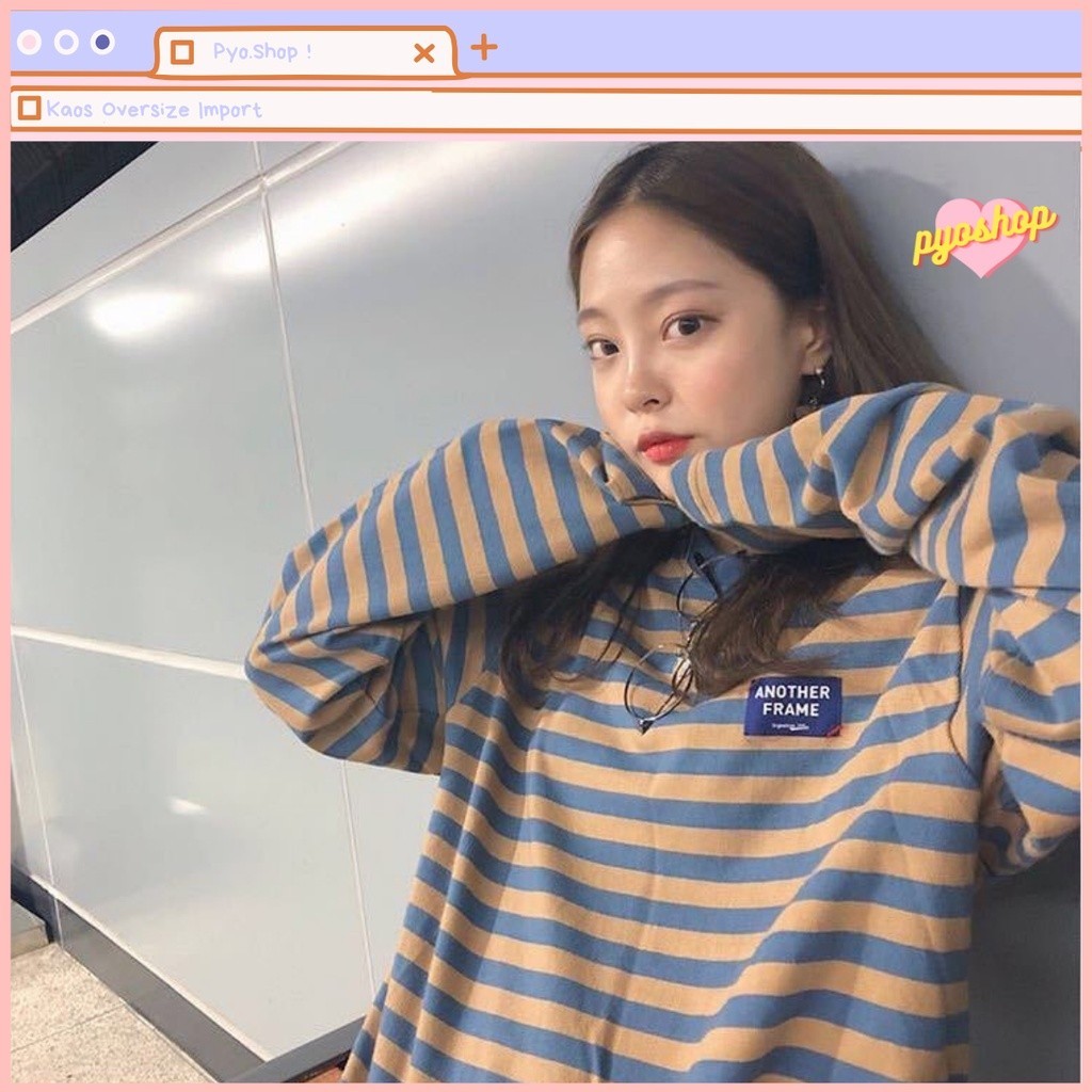 Kaos Wanita Lengan Panjang Kekinian Korean Style Baju Olahraga Bju Wanita Jogging Bsju Prempuan Eleg