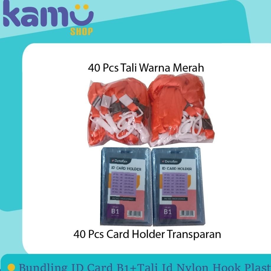 

Bundling 40 Pcs Id Card B1 + 40 Pcs Tali Id Card Nylon Hook Plastik Nylkp