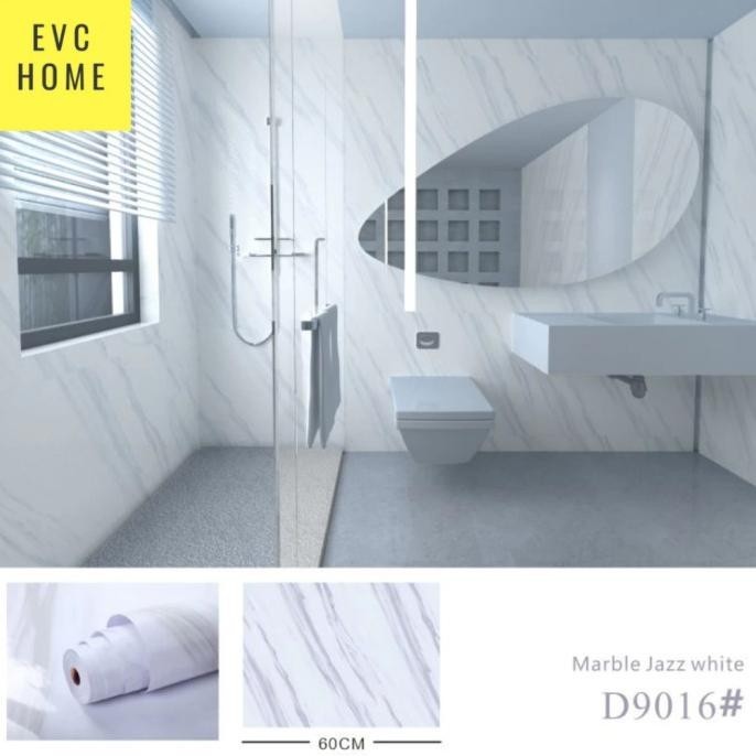 Wallpaper dinding / Lantai kamar mandi 3d motif marmer glossy anti air