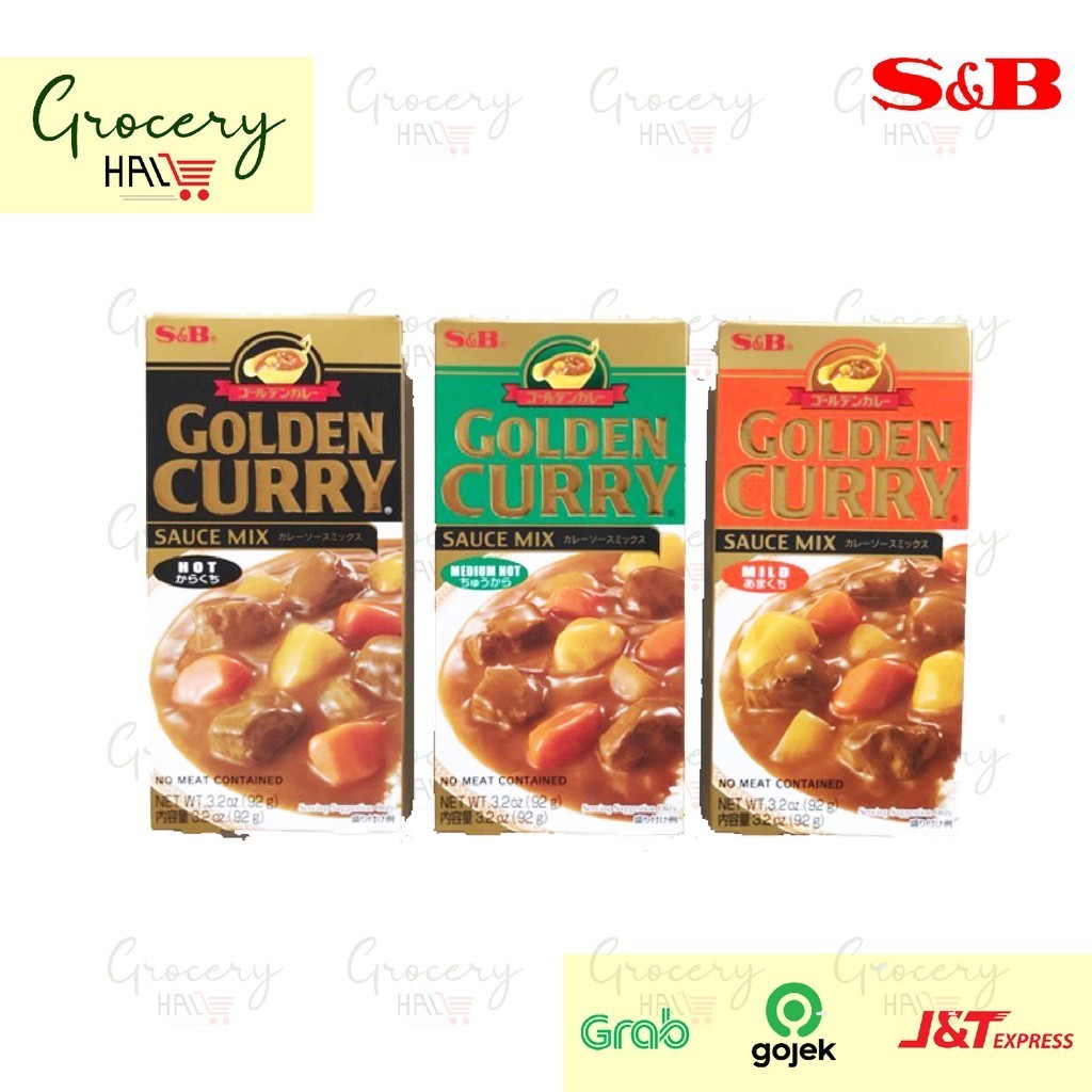 

S&B GOLDEN CURRY MIX 92 GRAM ( HOT / MEDIUM HOT / MILD ) - KARI / KARE INSTANT