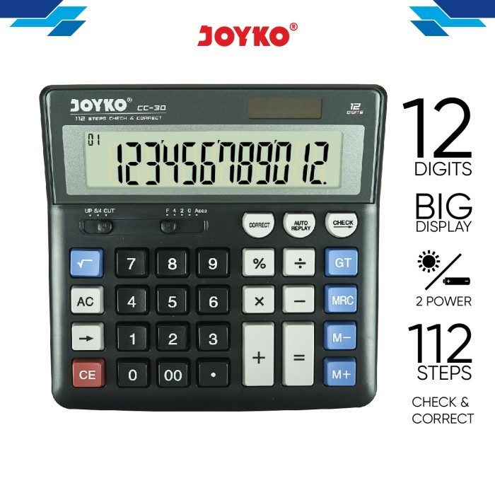 

CALCULATOR / KALKULATOR JOYKO CC-30 / 12 DIGITS / CHECK CORRECT