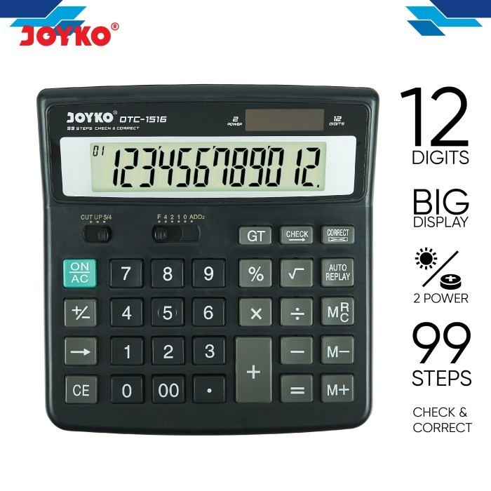 

CALCULATOR / KALKULATOR JOYKO DTC-1516 / 12 DIGITS / CHECK CORRECT