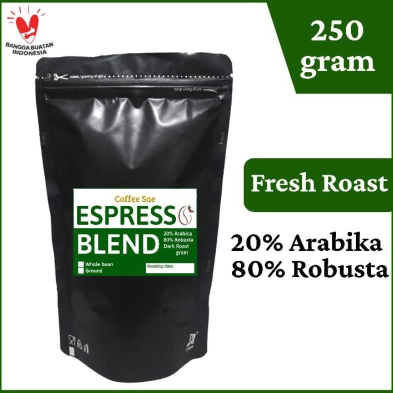 

g-24 KOPI HOUSE BLEND ESPRESSO 250 gram - BIJI dan BUBUK - 80:20 Premium