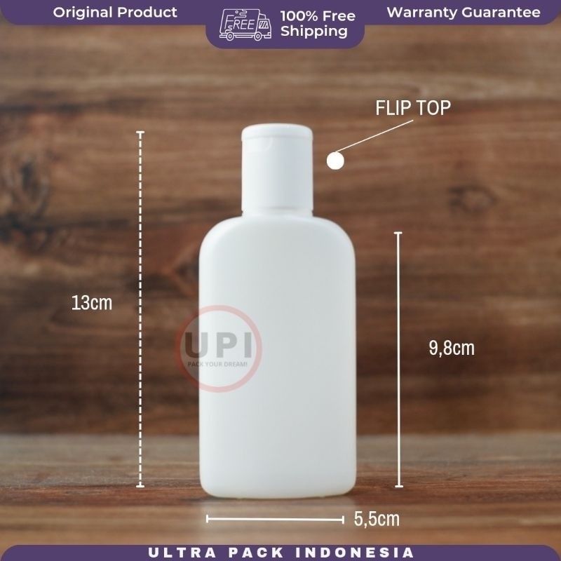 Kemasan Botol Fliptop Isi Ulang - BOTOL FLIPTOP GEPENG 100ML HDPE PEALIZE DKS