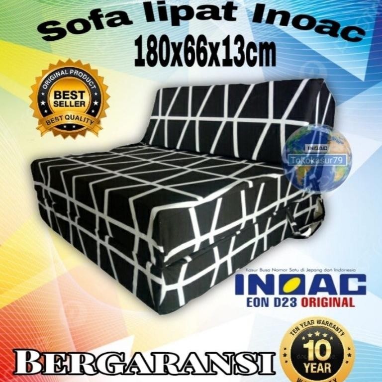(PROMO) Sofa lipat.Sofa bed.Kasur busa inoac,sarung sofa lipat inoac,ukuran 180x66x13,cover sarung s