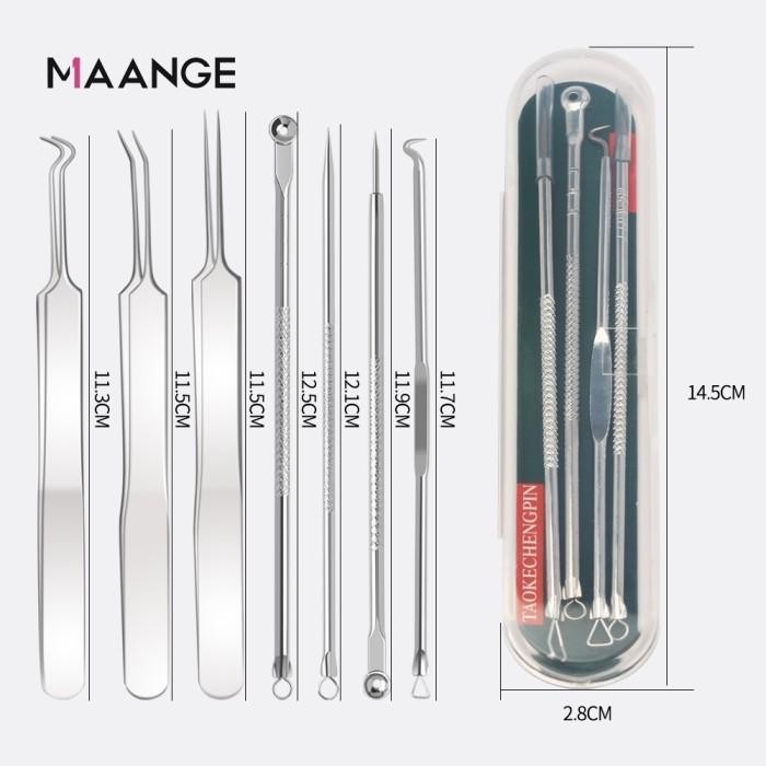 BISA COD - MAANGE 7 PC/SET KOMEDO JERAWAT PENGHILANG JERAWAT PINSET