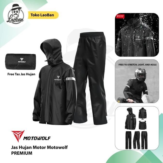 Jas Hujan Motowolf Premium - Motowolf Raincoat Quick Dry 0401