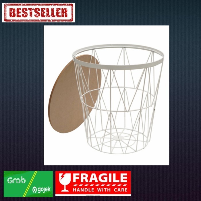 Meja Bulat Besi Penyimpanan Coffe Table