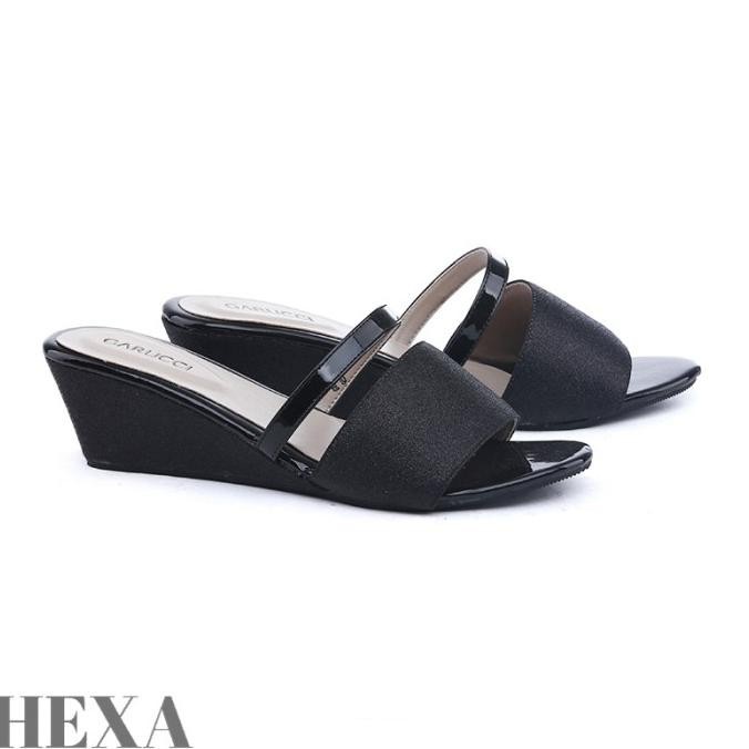Sepatu Sandal Wanita Cewek Sendal High Heels Wedges Selop Pesta Hitam