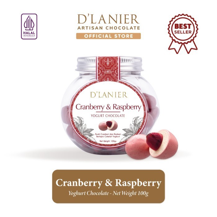 

Ready D'Lanier Cranberies & Raspberry with Yogurt Chocolate (100gr)