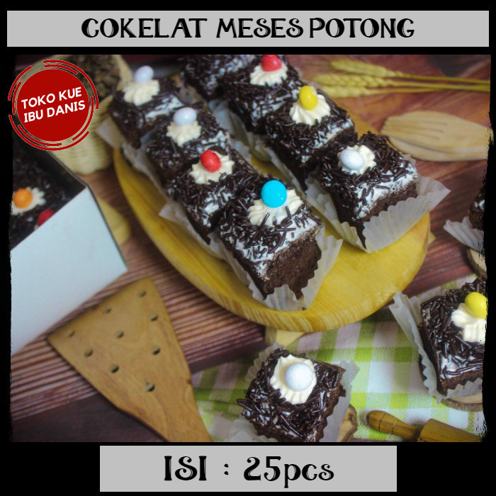 

Ready Kue Cokelat Cokelat Meses Potong isi 25