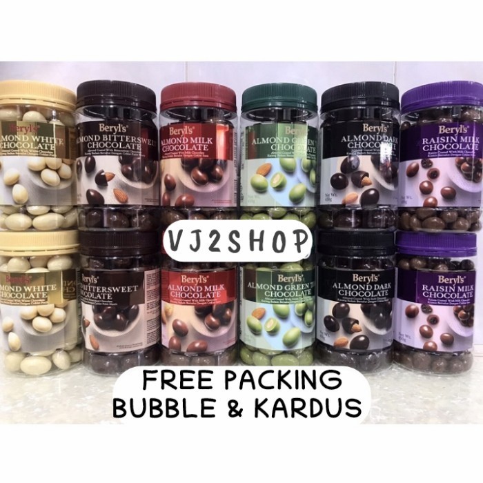 

Ready Beryls Chocolate Almond Dark White Milk Coklat Raisin Beryl's GreenTea