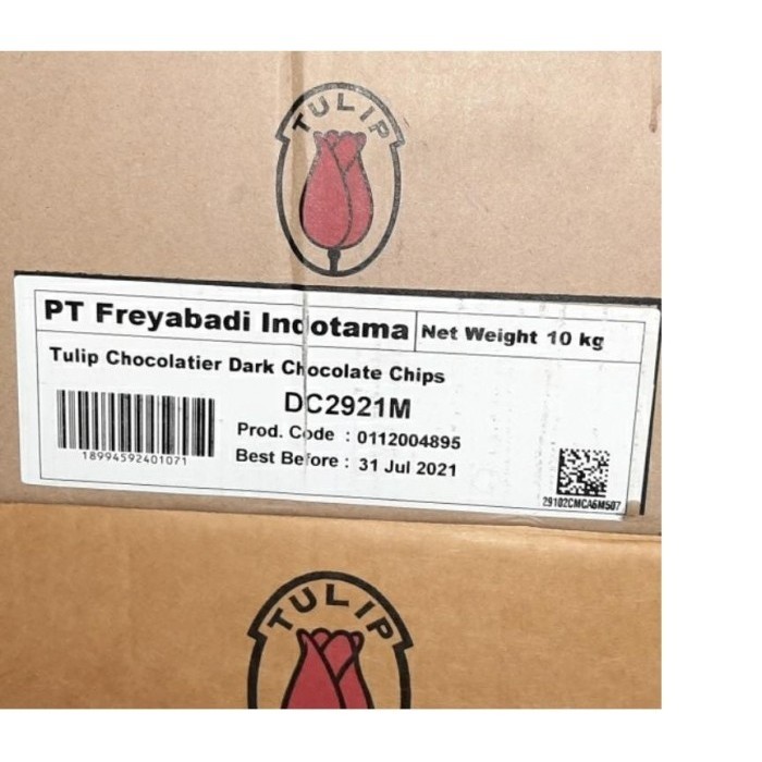 

Ready Tulip Dark Chocolate Chips 10kg - Gosend/Grab Only!! !!