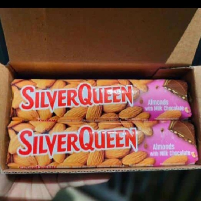 

Ready coklat silverqueen 2 varian almond/mede 62 gr Perbox isi 10pc