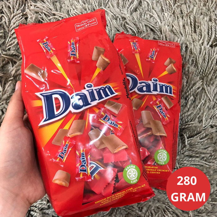 

Ready DAIM Chocolate Travel Pack Isi 39 pcs 280 Gram Snack Import