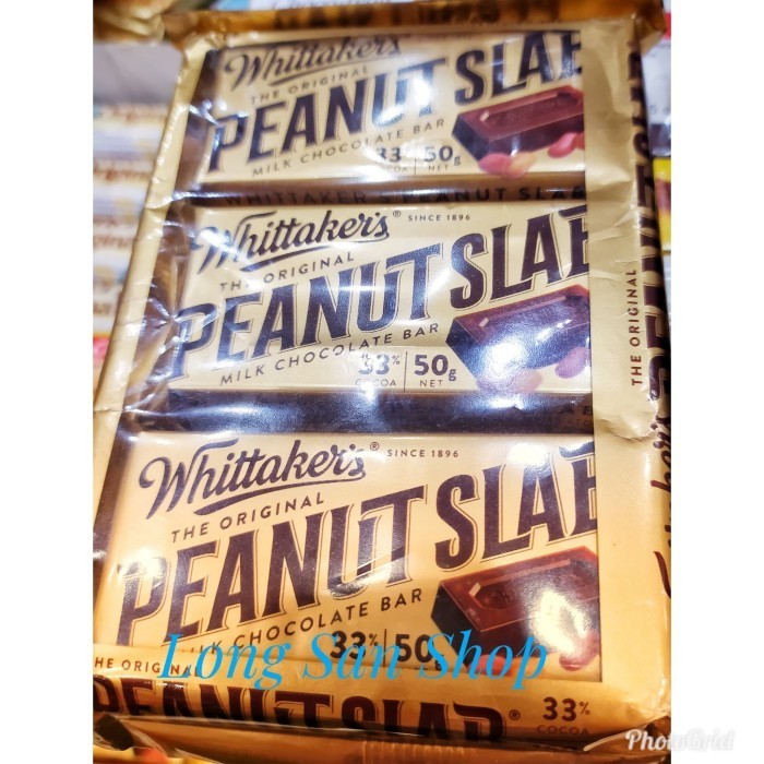 

Ready Whittaker's Peanut Slab Chocolate (3 pcs @ 50 gr) - Coklat Impor