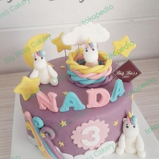 

Custom Thday Cake Kue Ulang Tahun Fondant Kter Unicorn Frozen