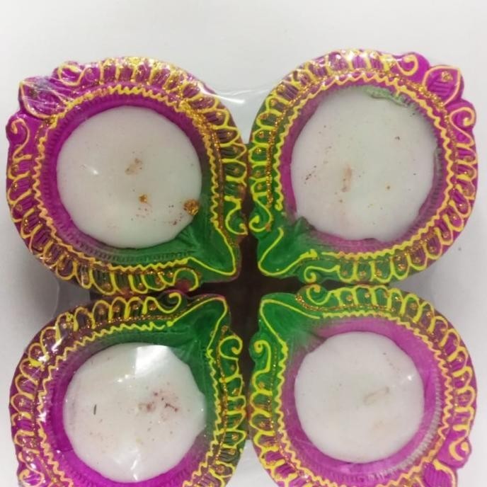 

DIYA COLOURFULL WITH WAX 4PC