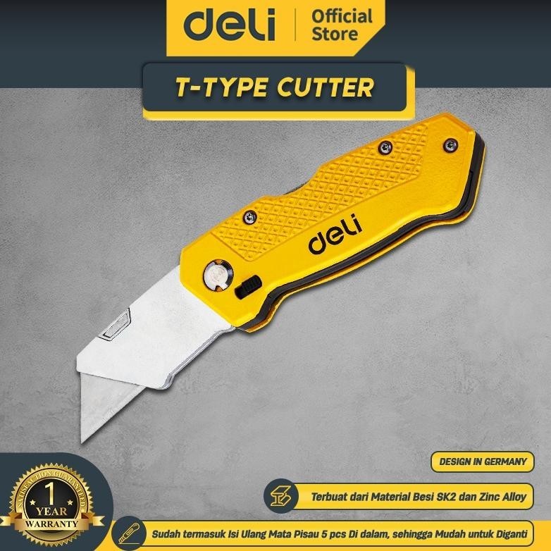 

Murah Deli T-Type Cutter / Pisau Kayu Lipat Material Sk2 Isi Mata Pisau 5 Pcs Edl006Z Sale