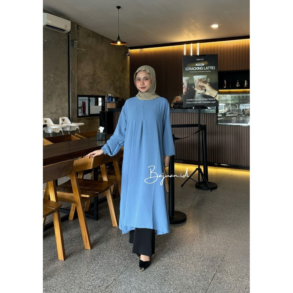 BigSize Dress Tunik Irene Dress Tunik Hijab Irise Wanita korea A Line Pantai Midi Casual Tunik  pest