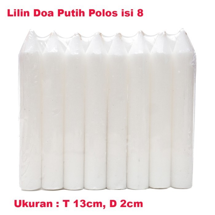 SALE LILIN ALTAR PASKAH GEREJA MISA DOA PUTIH POLOS ISI 8 UK. 13 X 2CM