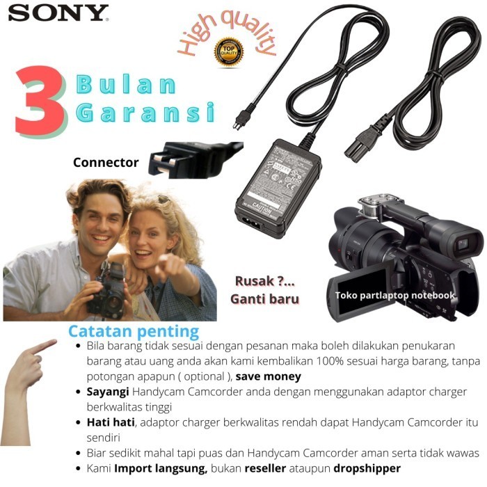 Jual Charger Adaptor Sony Nex-Vg30, Nex-Vg30Eh, Nex-Vg900E, Nex-Vg30Eh