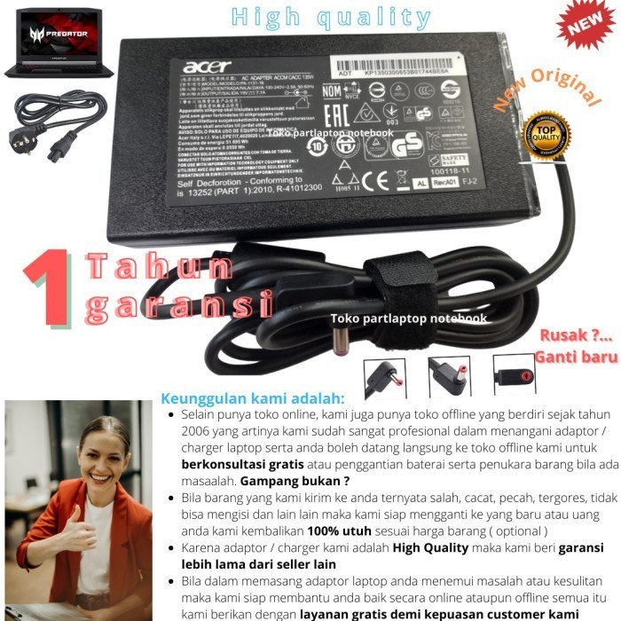 Adaptor Acer Nitro 5 An515-41 Original Laptop Charger