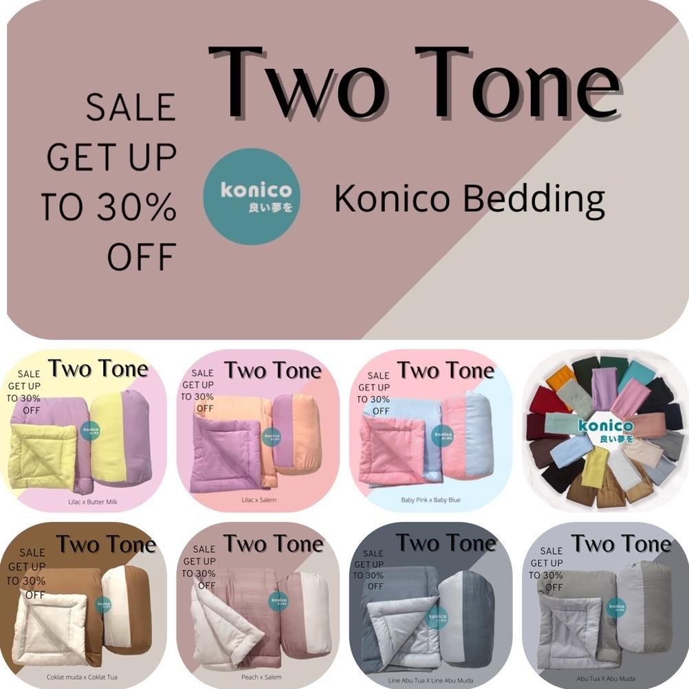 PROMO  KONICO Bedcover Tas Single bahan Katun KOREA AESTHETIC ( tanpa Sprei ) Size 140 x 200 TWO TON