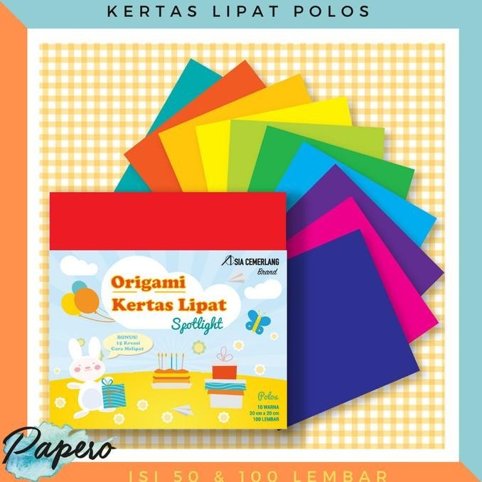 

hqu Kertas Origami Lipat 10 Warna Polos