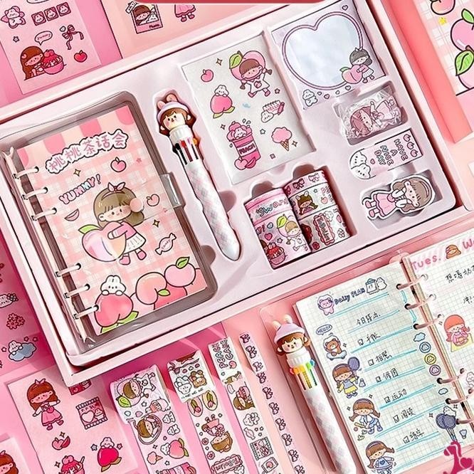 

24HStiker Lucu 1 Set Box Tema Kartun Stiker Label Untuk Buku Pegangan Diary Dekorasi Diy Stiker Spiral Bahan Buku Notebook