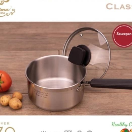Sauce Pan Bima Heritance Classic W/Glass Lid Inox /Panci Saus Stainles