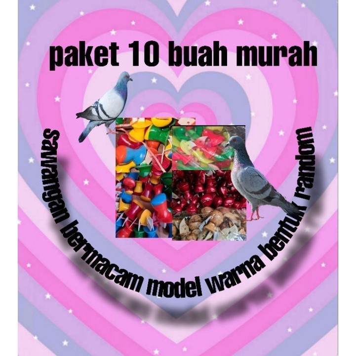 10 buah Sawangan merpati paket murah random giring nyaring kencang asesories burung dara Lampam ID