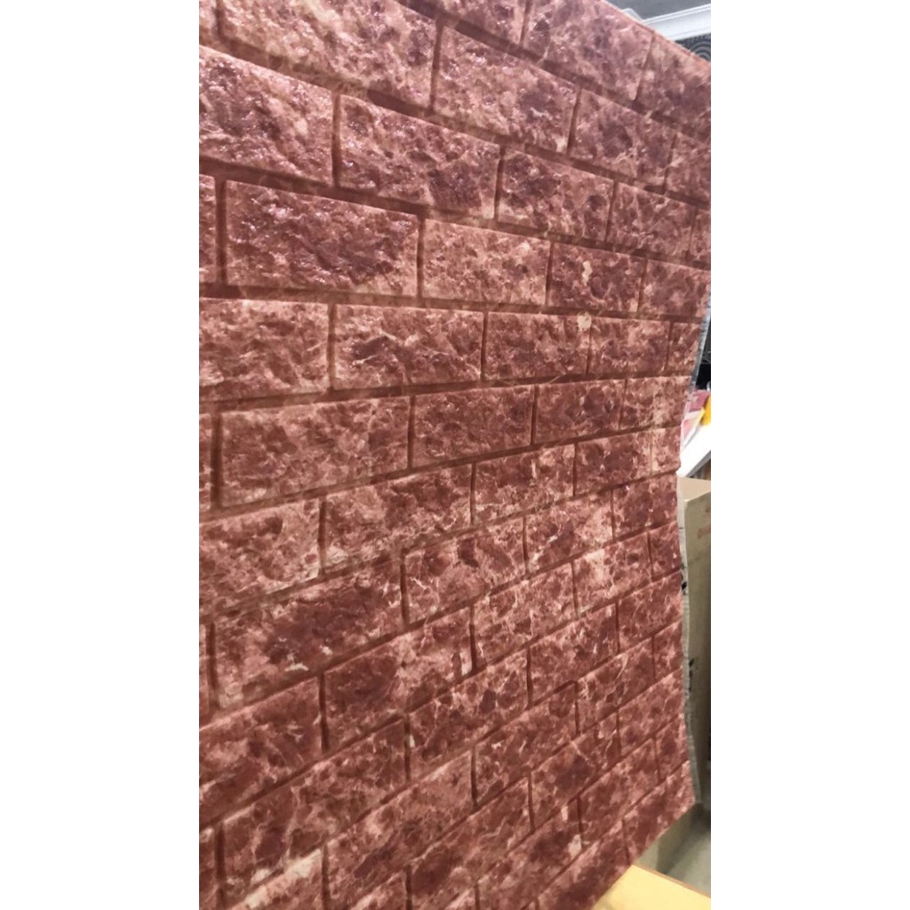 Wallpaper Dinding Foam Batu Bata Merah