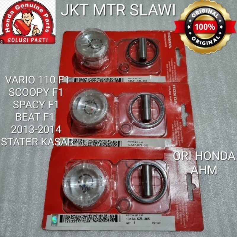 Piston kit KZL beat fi, vario 110 f1, scoopy fi, spacy f1, stater kasar 2013-2014 asli honda