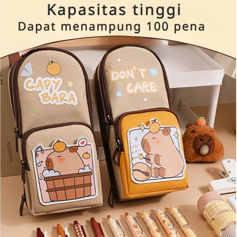 

(Spy) CodModis Lucu Kapibara Kuromi Melody Panda Pensil Case 6 Lapis Besar Kapasitas Multifungsi Tahan Air Siswa Kanvas Pensil Tas