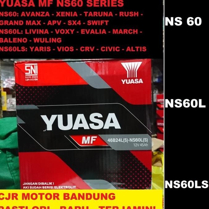 HARGA DISC - Aki Kering MF YUASA NS60 NS60L NS60LS aki mobil AVANZA YARIS CRV VIOS