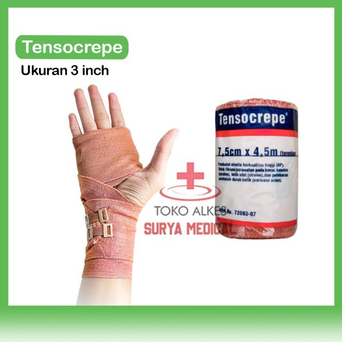 Elastic Bandage Verban Elastis Tensocrepe 3Inch ( 7.5Cm X 4.5M )
