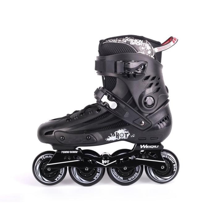 Sepatu roda WEIQIU Hotspot Inline Skate Freestyle BLACK dewasa slalom TMS