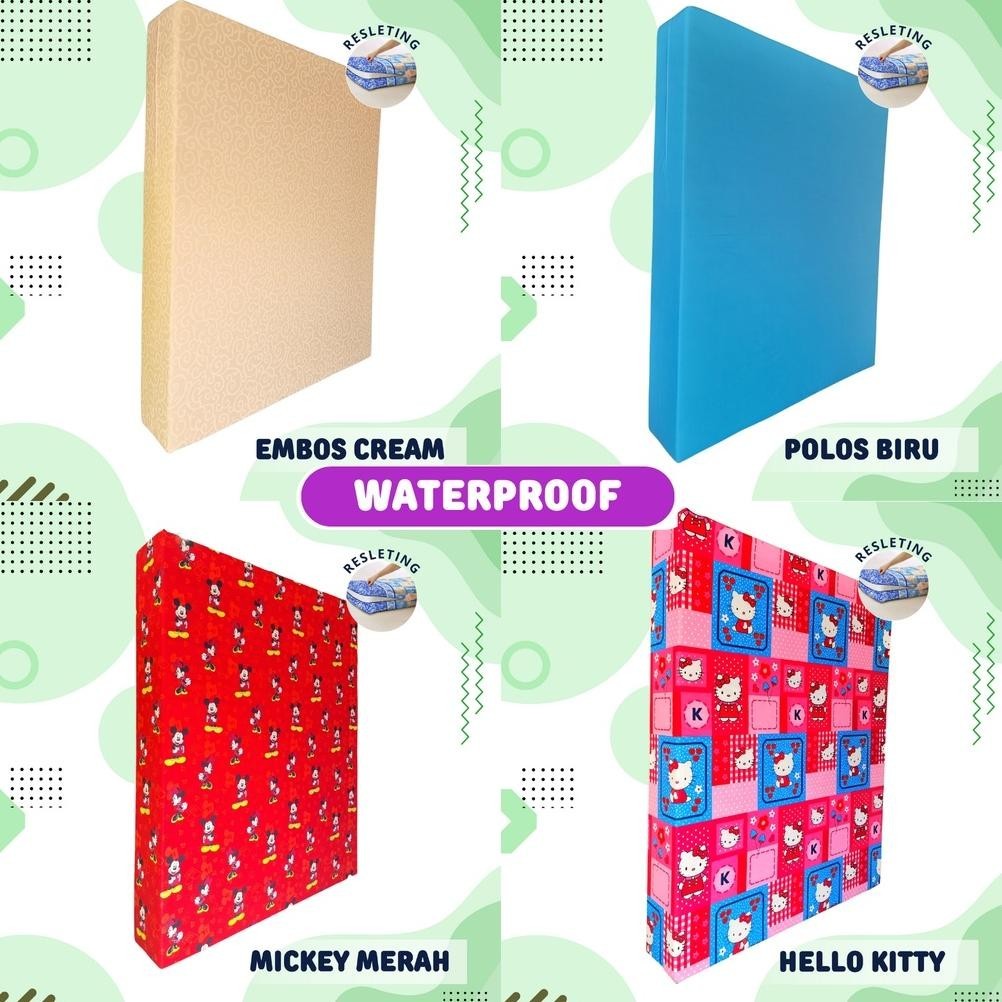 [DISKON] Sarung Kasur Busa Resleting Waterproof Anti Air Tebal 5, 10, 15, 20, 25, 30 cm Ukuran 200x2