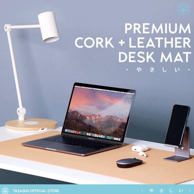 

YASASHii Premium Double Side Cork & Leather Large Desk Mat Desk Pad