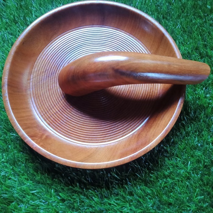 Dheao Cobek 20Cm+Ulekan Dari Kayu Ulin